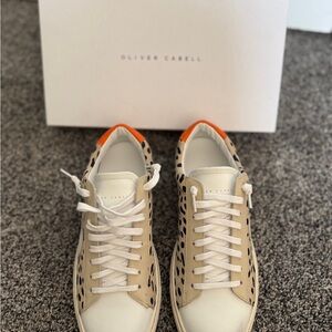 Oliver Cabell Women's Beige and Orange Sneakers